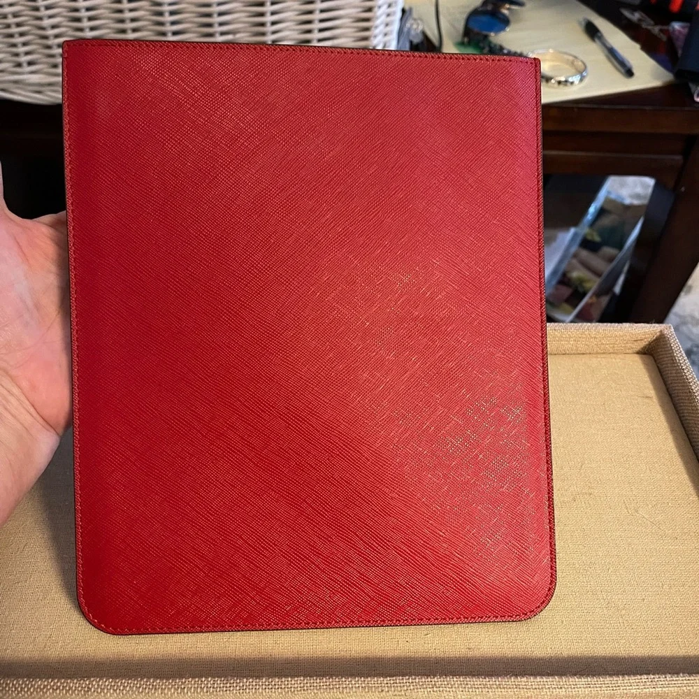 NWOT MICHAEL KORS Red Saffiano Leather iPad Padded Sleeve /Pouch /Case /Cover